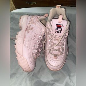 Pink fila shoes